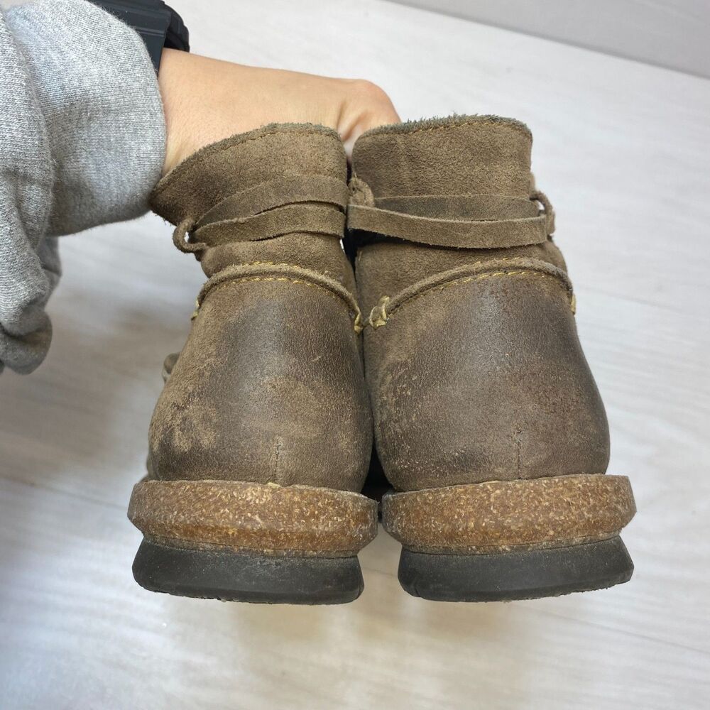 Born Tarkiln Booties Women's Size 9 Brown Suede Leather Lace Up Ankle Boots - Picture 4 of 10